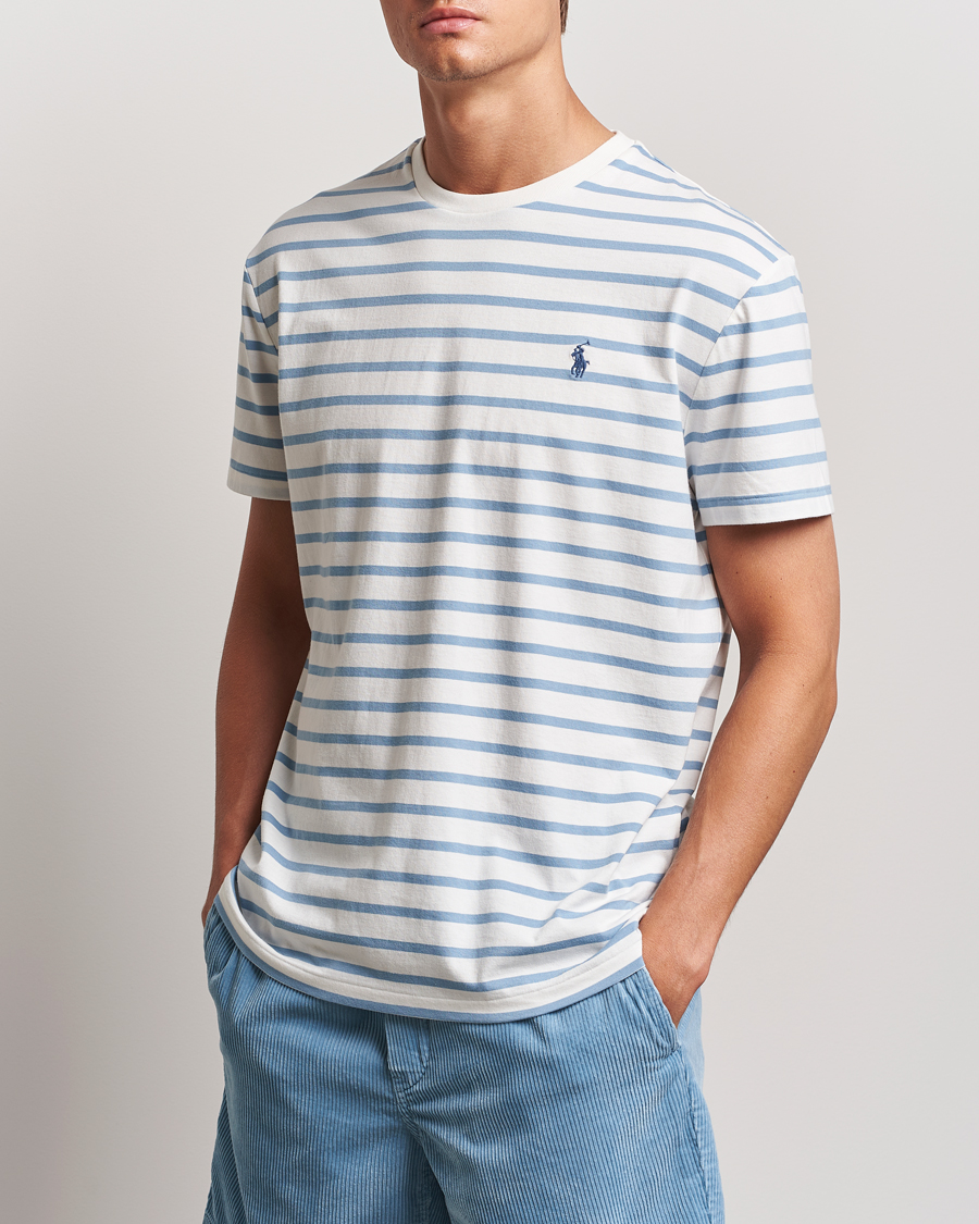 Men |  | Polo Ralph Lauren | Striped Crew Neck T-Shirt Nevis/Vessel Blue