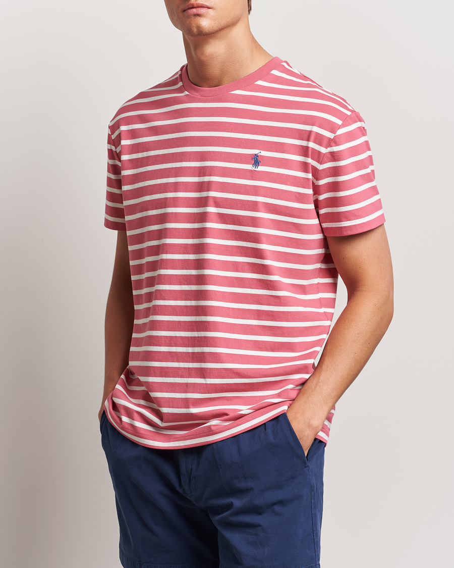 Men | Clothing | Polo Ralph Lauren | Striped Crew Neck T-Shirt Adirondack Red/Nevis