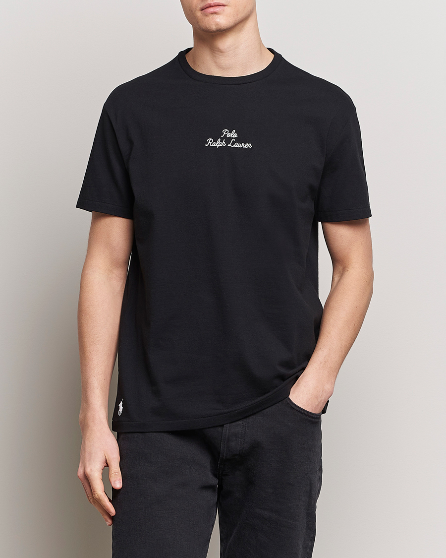 Men | Short Sleeve T-shirts | Polo Ralph Lauren | Center Logo Crew Neck T-Shirt Black