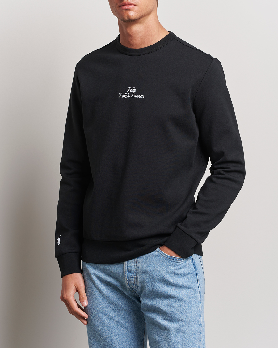 Men | Clothing | Polo Ralph Lauren | Center Logo Crew Neck Sweatshirt Black