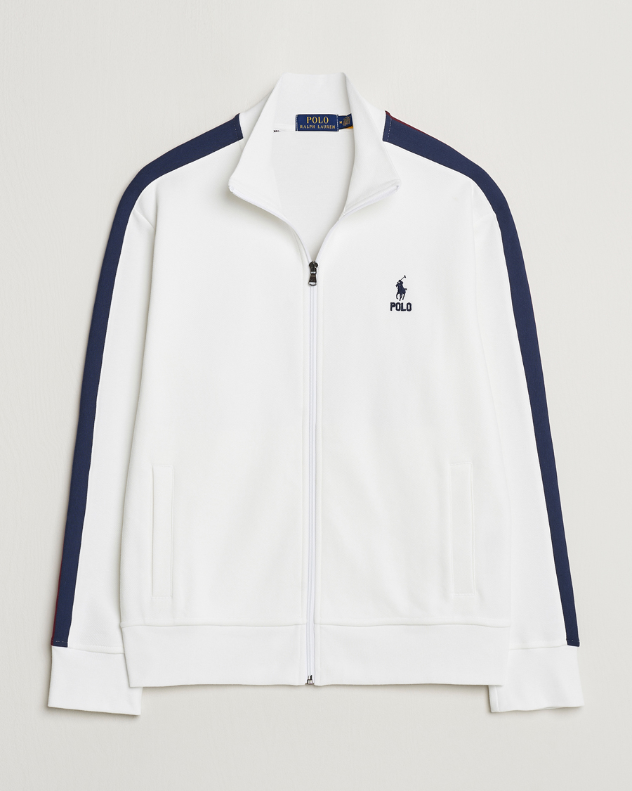 Men | Sweaters & Knitwear | Polo Ralph Lauren | Double Knit Taped Track Jacket White