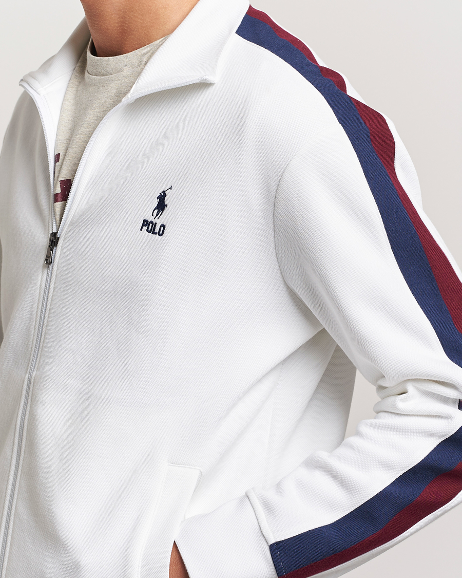 Men | Sweaters & Knitwear | Polo Ralph Lauren | Double Knit Taped Track Jacket White