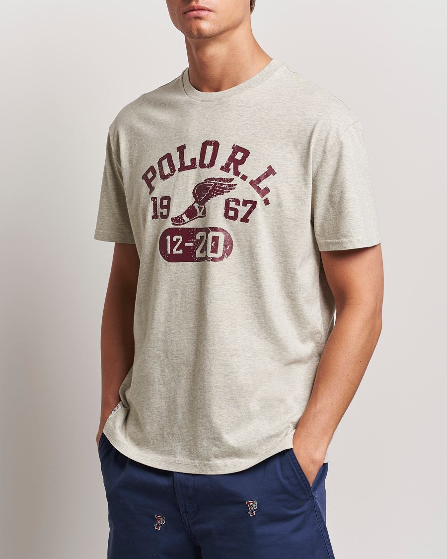 Men | Clothing | Polo Ralph Lauren | Graphic Crew Neck T-Shirt Light Vintage Heather