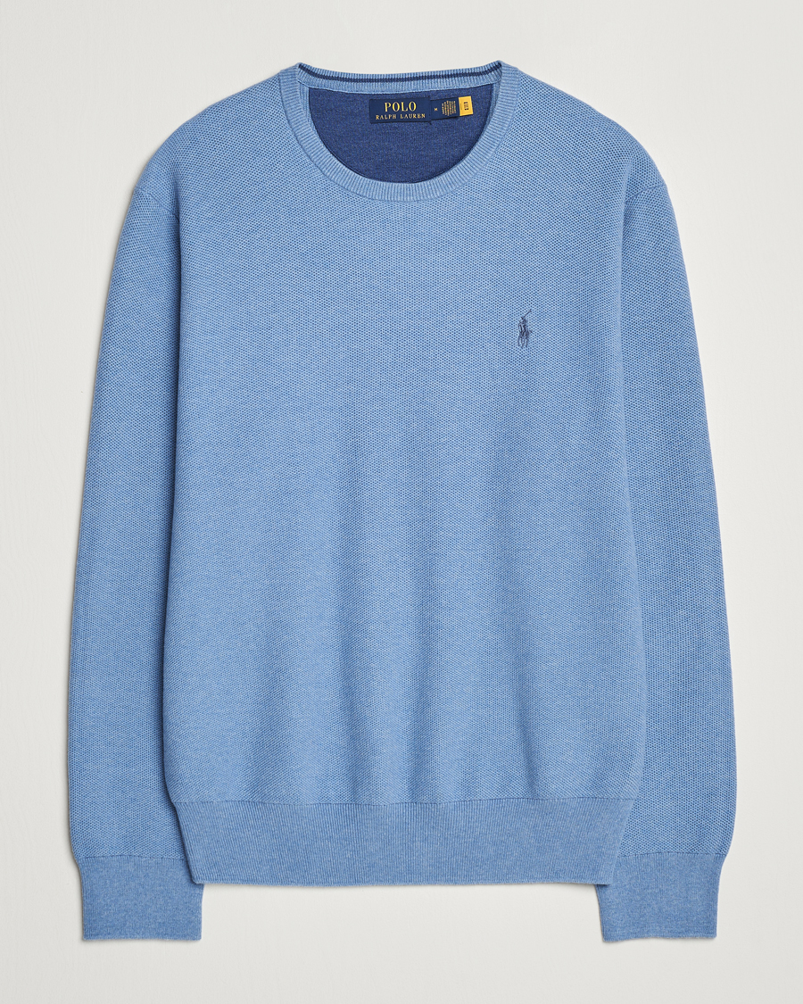 Men | Sweaters & Knitwear | Polo Ralph Lauren | Textured Crew Neck Sweater Lake Heather