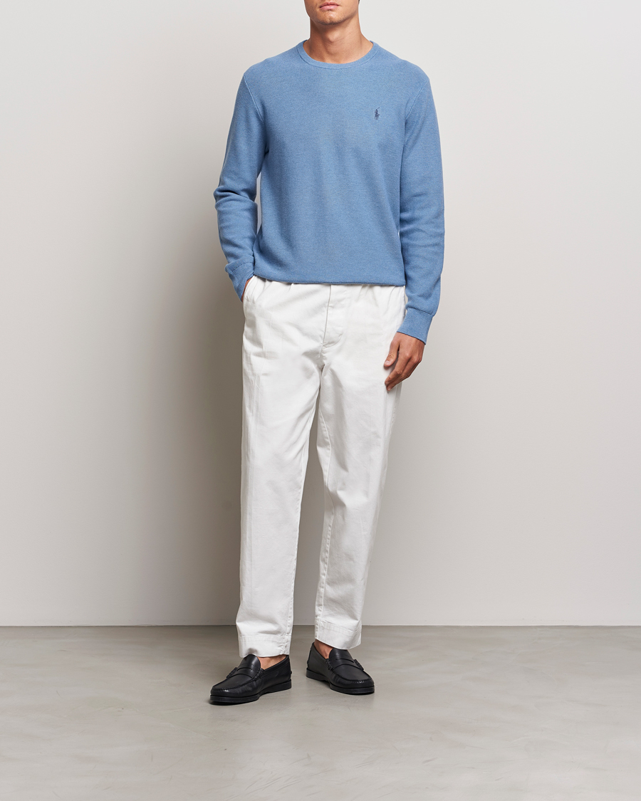 Men | Sweaters & Knitwear | Polo Ralph Lauren | Textured Crew Neck Sweater Lake Heather