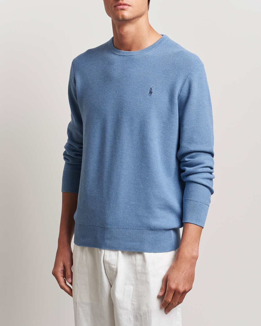 Men | Clothing | Polo Ralph Lauren | Textured Crew Neck Sweater Lake Heather