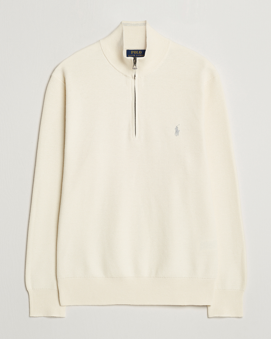Polo Ralph Lauren Textured Half Zip Herbal Milk at CareOfCarl.com