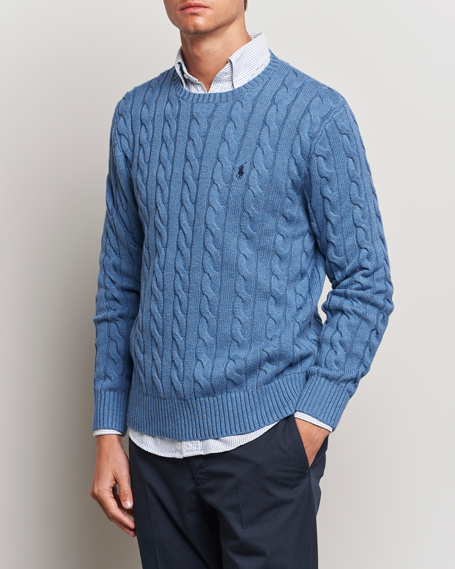Men | What's new | Polo Ralph Lauren | Cotton Cable Pullover Lake Heather