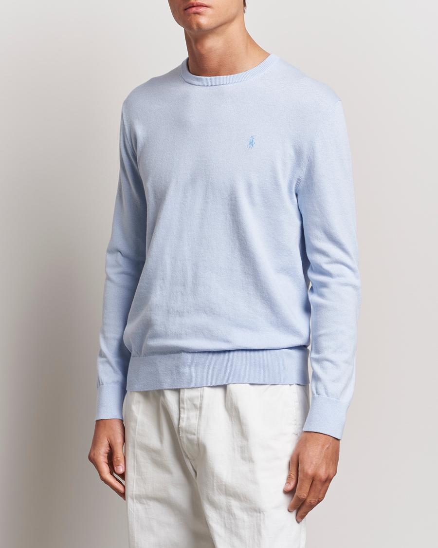 Men |  | Polo Ralph Lauren | Cotton/Cashmere Crew Neck Pullover Oxford Blue