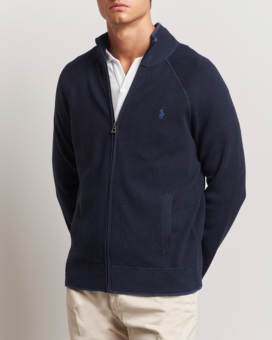 Men | Clothing | Polo Ralph Lauren | Textured Full Zip Navy Heather