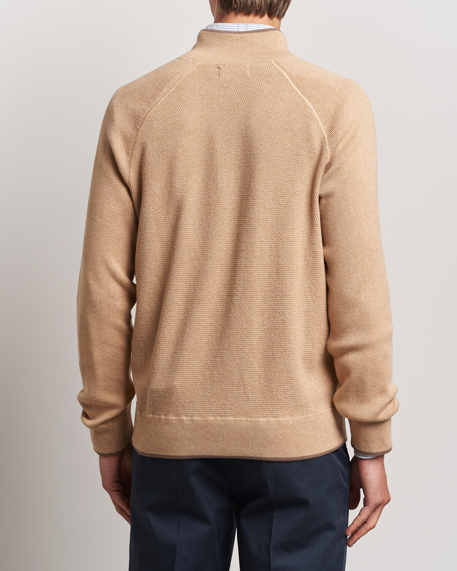 Men | Sweaters & Knitwear | Polo Ralph Lauren | Textured Full Zip Camel Melange
