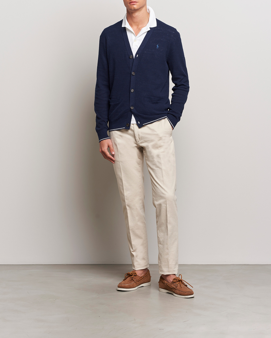 Polo Ralph Lauren Textured Knitted Cardigan Bright Navy at