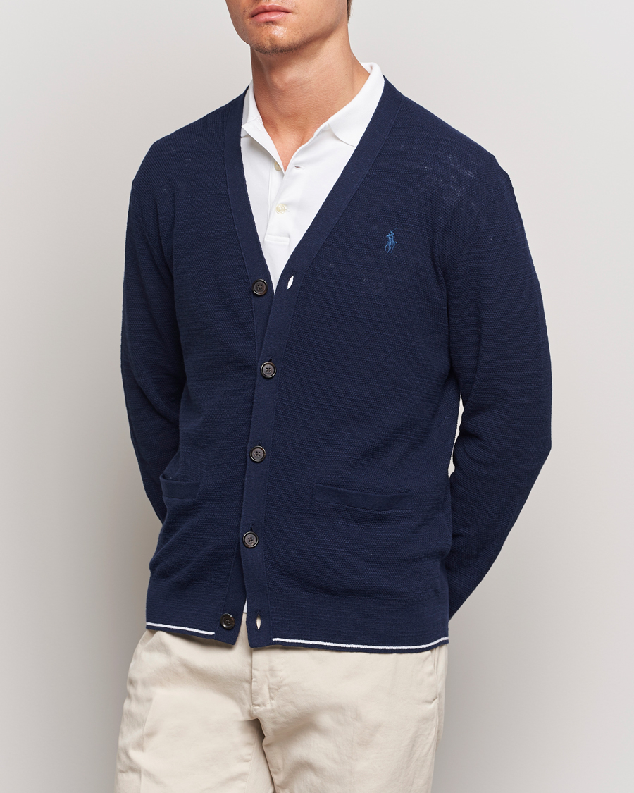 Men | Sweaters & Knitwear | Polo Ralph Lauren | Textured Knitted Cardigan Bright Navy