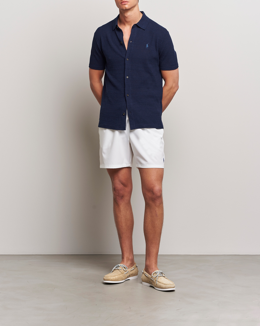 Men | Shirts | Polo Ralph Lauren | Textured Knitted Short Sleeve Shirt Bright Navy