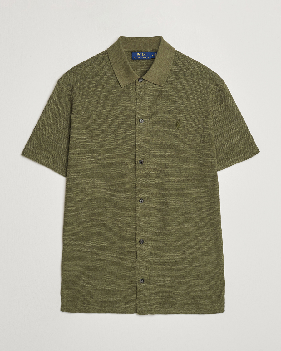 Men | Shirts | Polo Ralph Lauren | Textured Knitted Short Sleeve Shirt Thermal Green