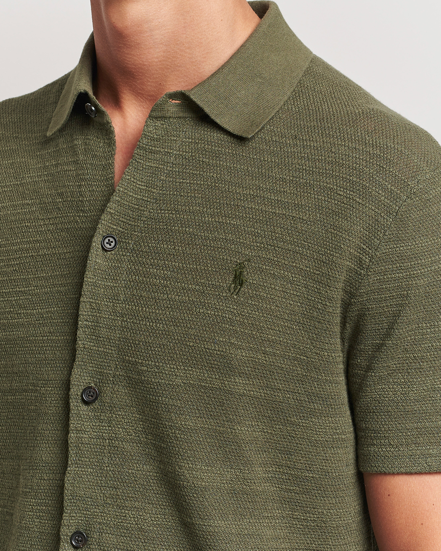 Men | Shirts | Polo Ralph Lauren | Textured Knitted Short Sleeve Shirt Thermal Green