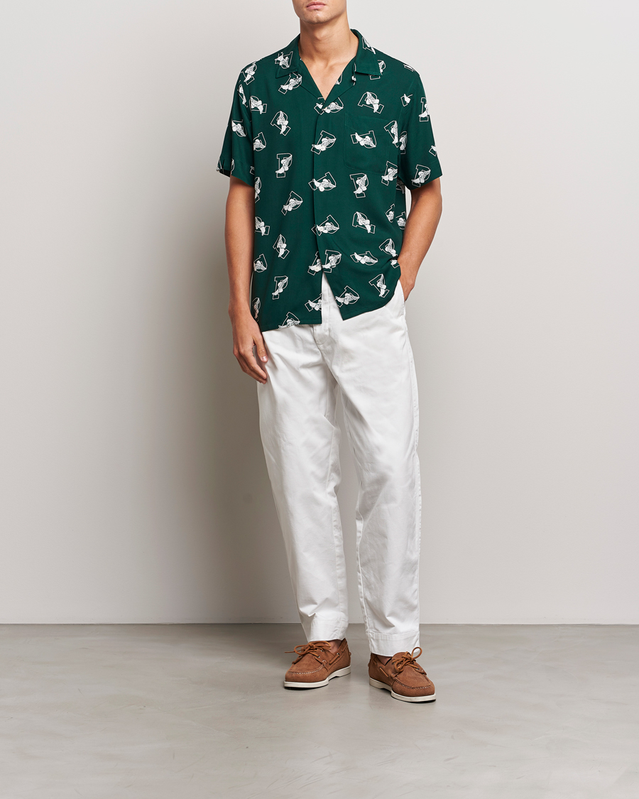 Men | Shirts | Polo Ralph Lauren | Printed P Wing Short Sleeve Shirt Toss Green