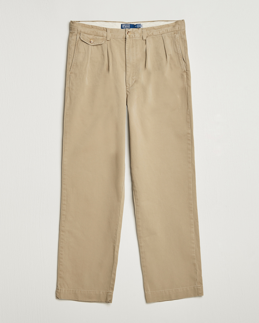 Polo Ralph Lauren Rustic Twill Pleated Worker Trousers RL Khaki at CareOfCa Polo Ralph Lauren Rustic Twill Pleated Worker Trousers RL Khaki at CareOfCa