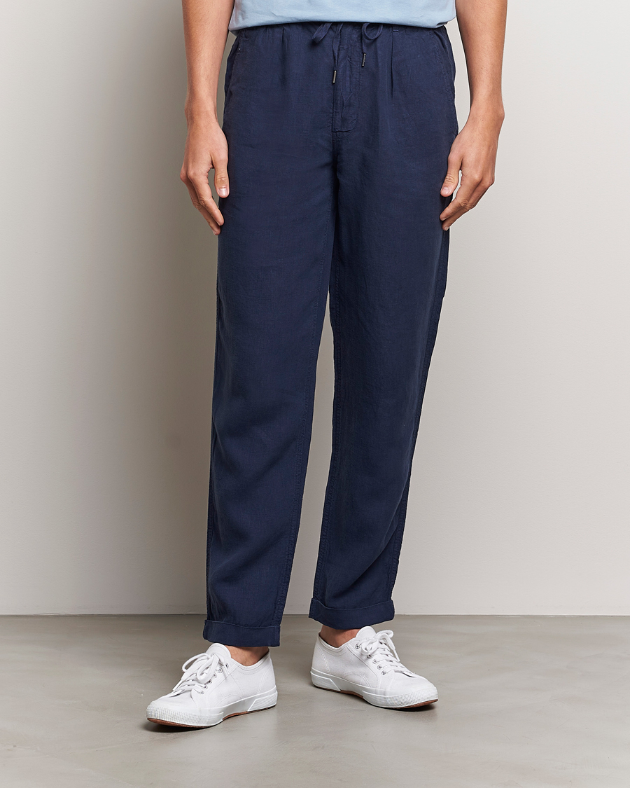 Men | Trousers | Polo Ralph Lauren | Prepster Linen Trousers Newport Navy