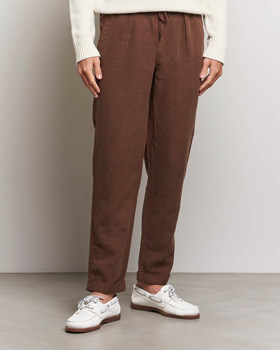 Men |  | Polo Ralph Lauren | Prepster Linen Trousers Chocolate Mousse
