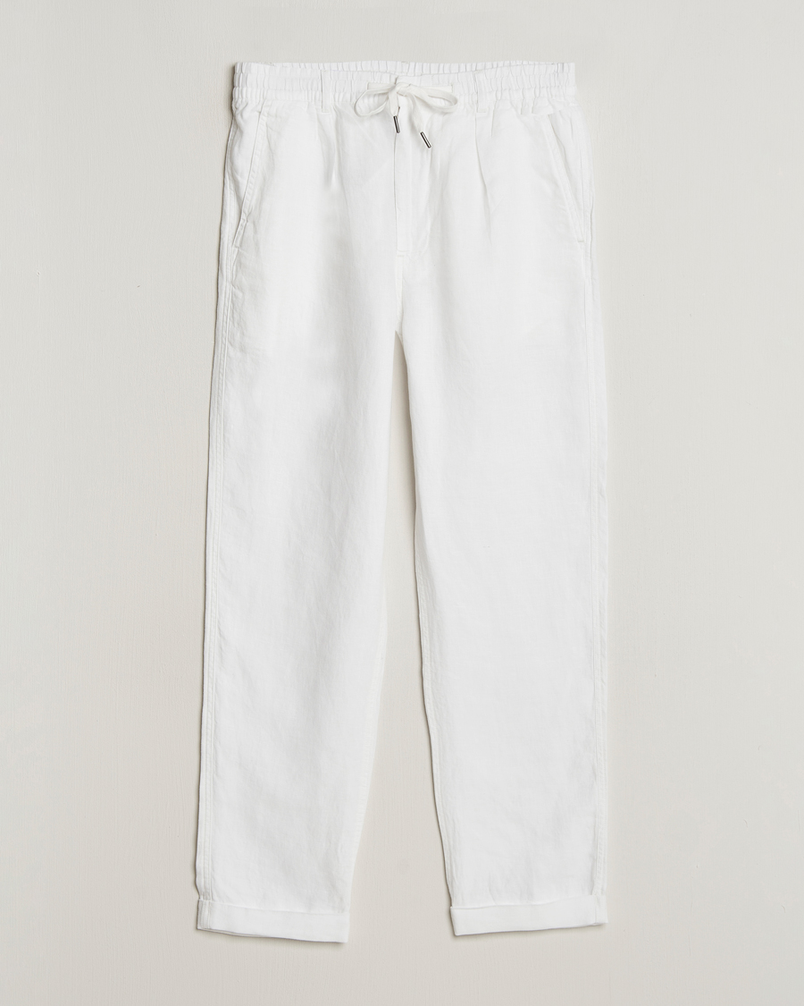 Men | Trousers | Polo Ralph Lauren | Prepster Linen Trousers Ceramic White