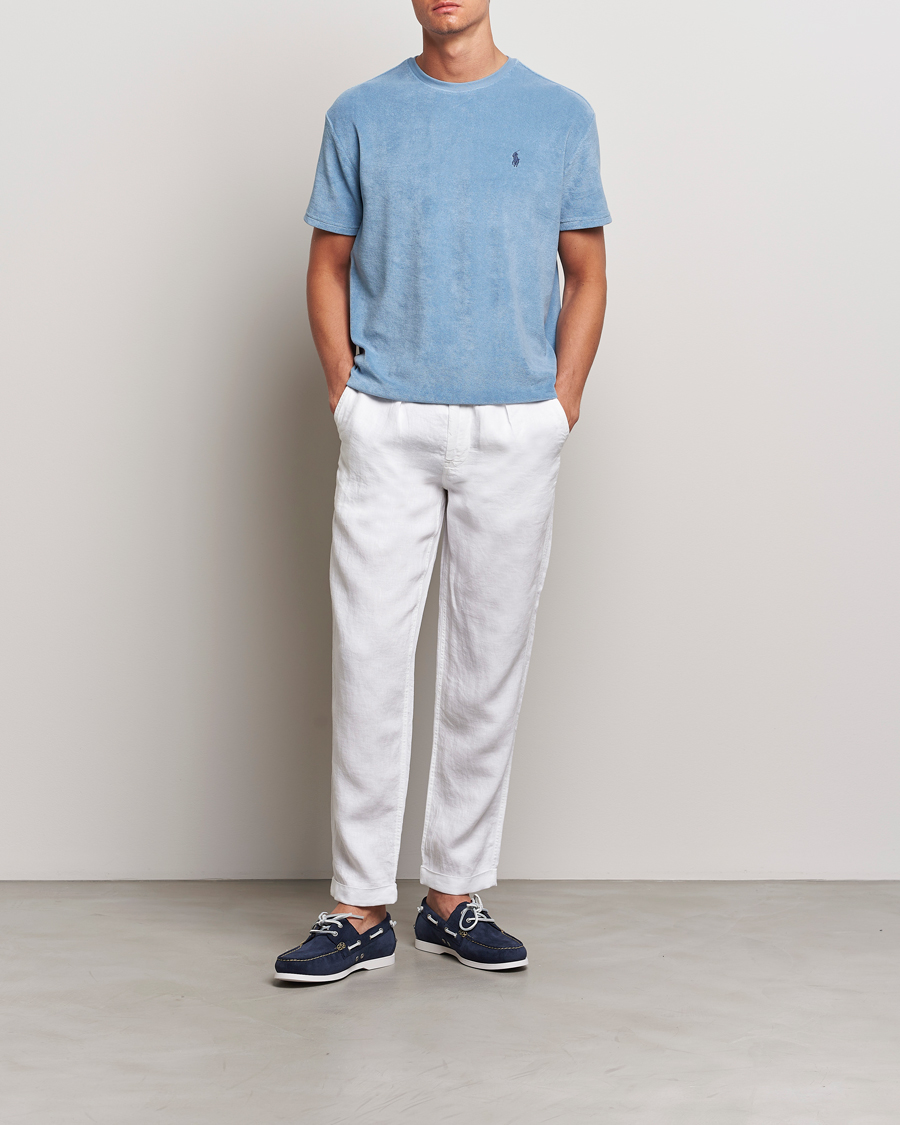 Men | Trousers | Polo Ralph Lauren | Prepster Linen Trousers Ceramice White