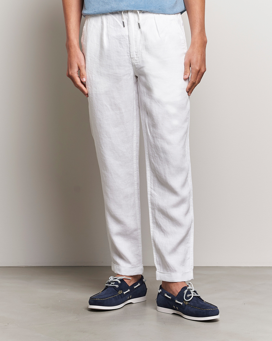 Men | Trousers | Polo Ralph Lauren | Prepster Linen Trousers Ceramic White