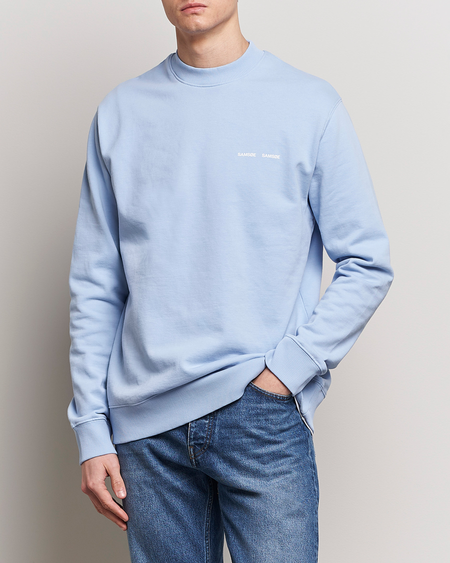 Men | Sweaters & Knitwear | Samsøe Samsøe | Norsbro Crew Neck Sweatshirt Brunnera Blue