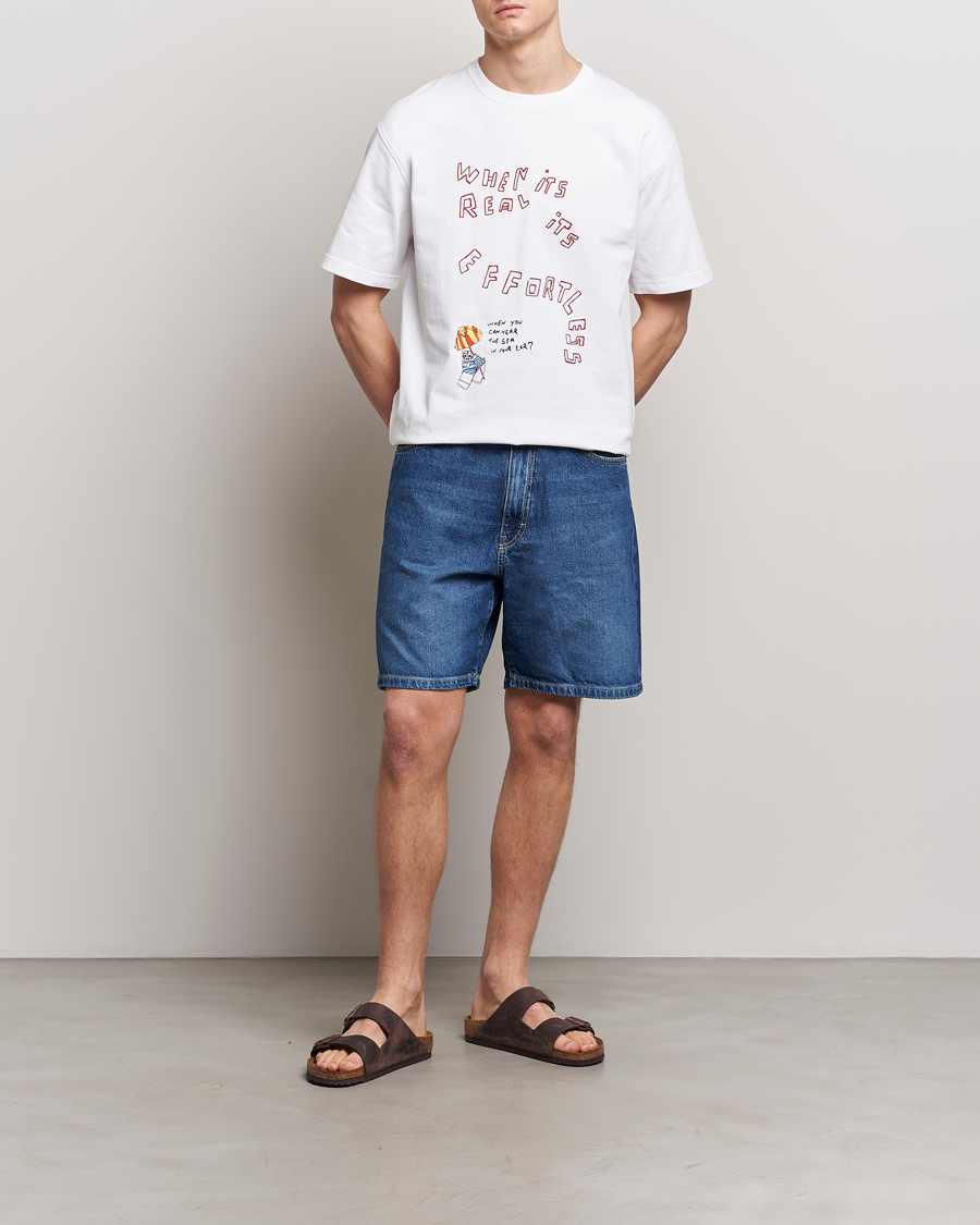 Men | T-Shirts | Samsøe Samsøe | Sagiotto Printed Crew Neck T-Shirt White Effortless