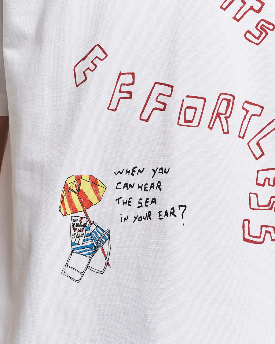 Men | T-Shirts | Samsøe Samsøe | Sagiotto Printed Crew Neck T-Shirt White Effortless