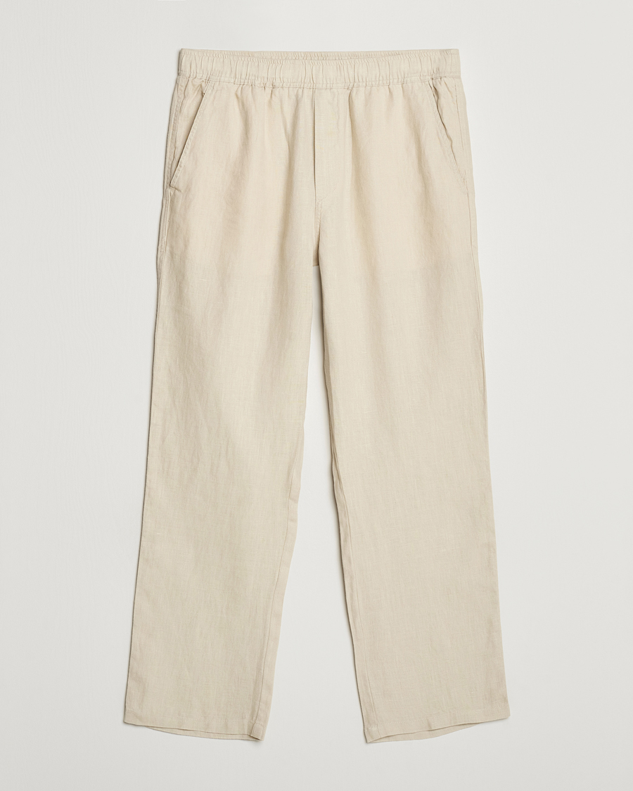 Men | Trousers | Samsøe Samsøe | Sajabari Linen Drawstring Trousers Castle Wall