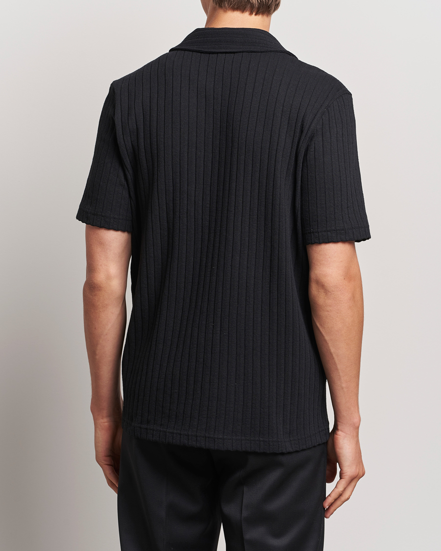 Men | Shirts | Samsøe Samsøe | Sakvistbro Structured Short Sleeve Shirt Black