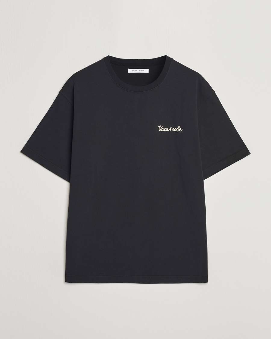 Men | T-Shirts | Samsøe Samsøe | Savaca Printed Crew Neck T-Shirt Black