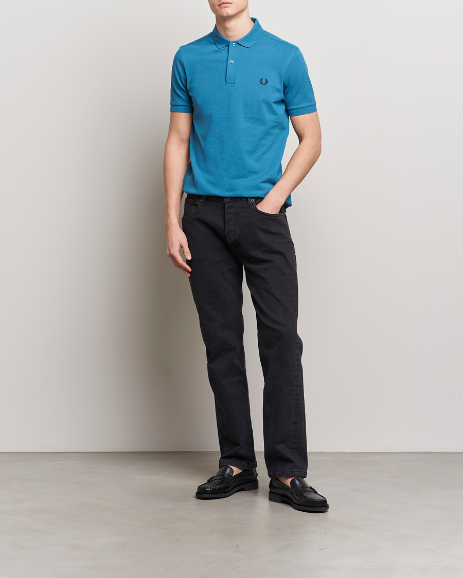 Men | Polo Shirts | Fred Perry | Plain Polo Shirt Ocean Blue