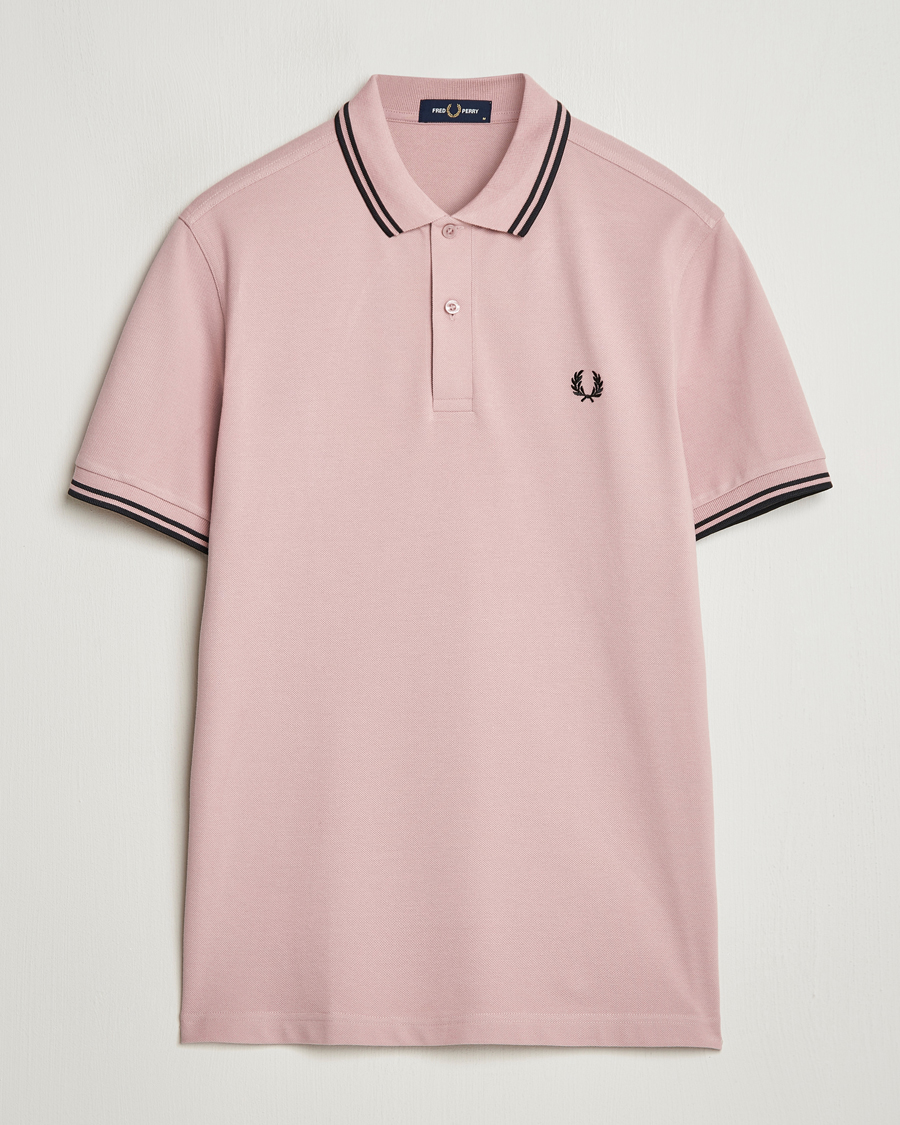 Men | Polo Shirts | Fred Perry | Twin Tipped Polo Shirt Dusty Rose Pink