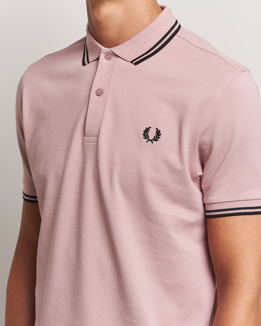 Men | Polo Shirts | Fred Perry | Twin Tipped Polo Shirt Dusty Rose Pink