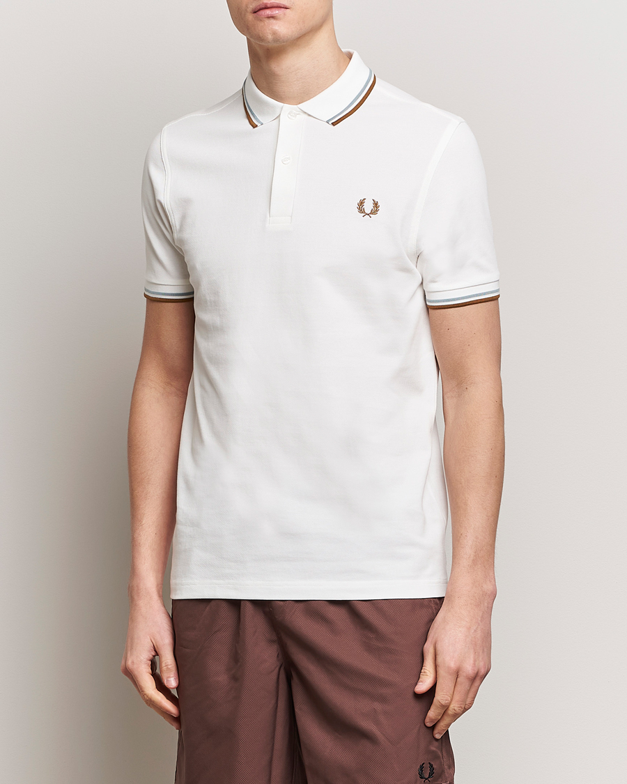 Men | Short Sleeve Polo Shirts | Fred Perry | Twin Tipped Polo Shirt Snow White