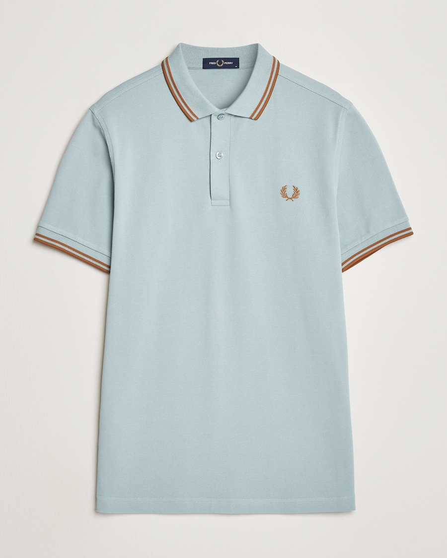 Men | Polo Shirts | Fred Perry | Twin Tipped Polo Shirt Silver Blue