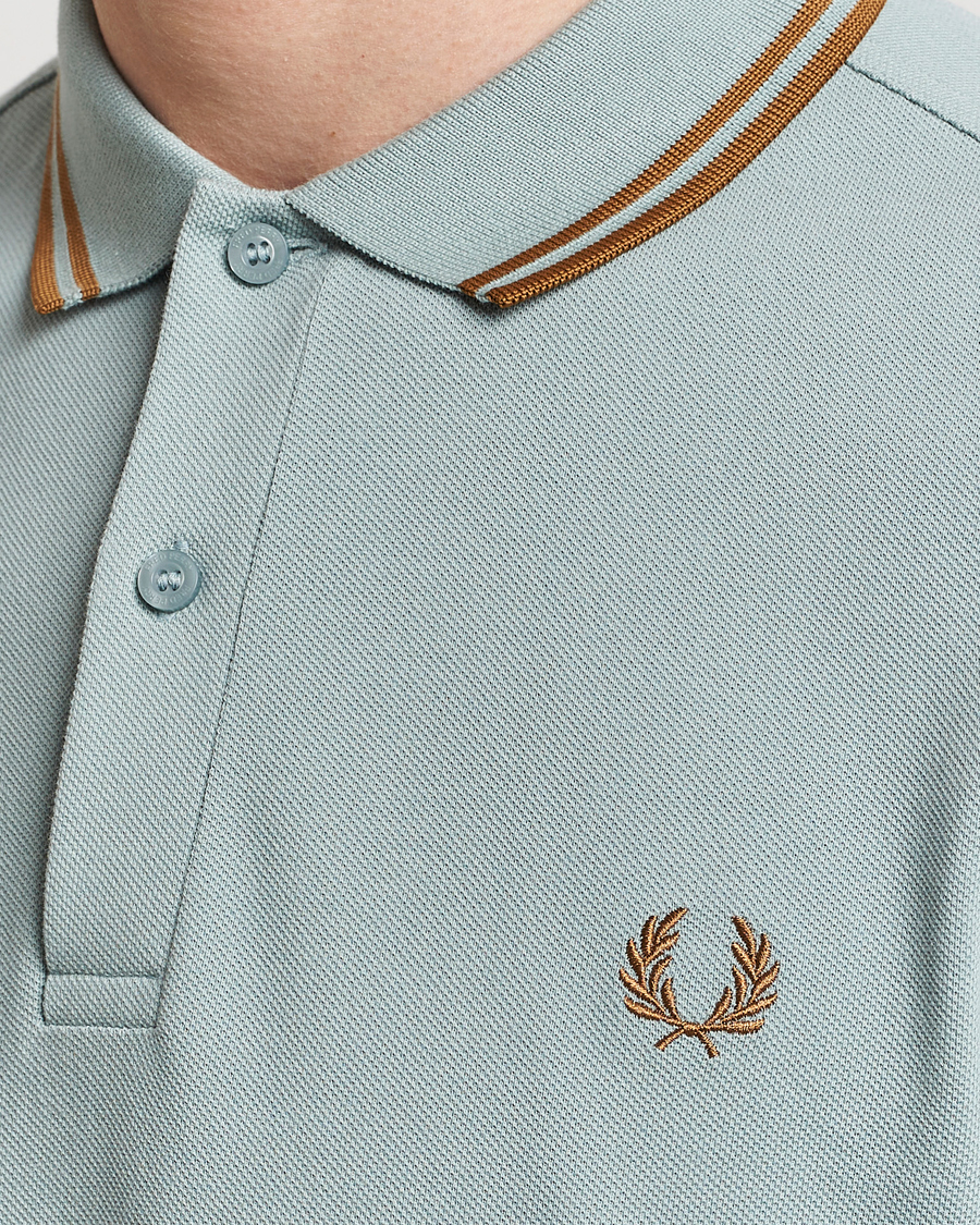 Men | Polo Shirts | Fred Perry | Twin Tipped Polo Shirt Silver Blue