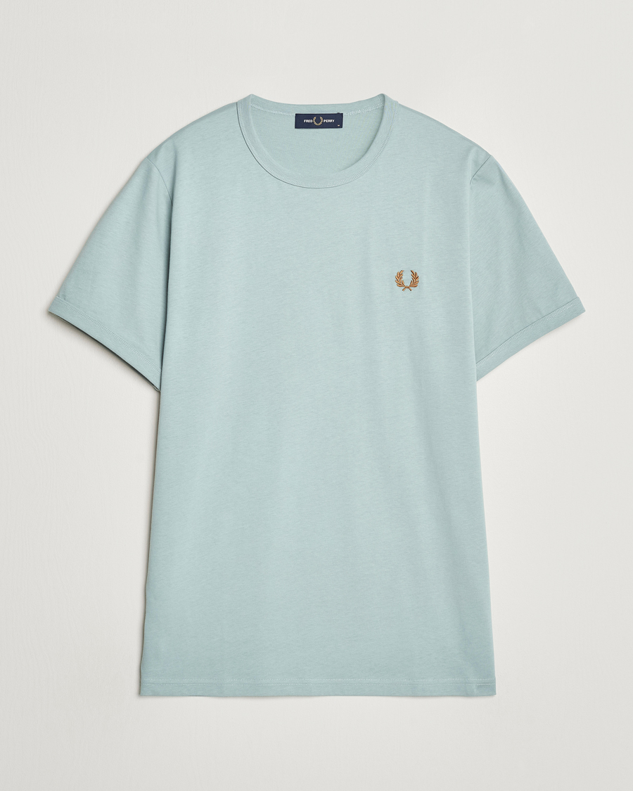 Men | T-Shirts | Fred Perry | Ringer T-Shirt Silver Blue