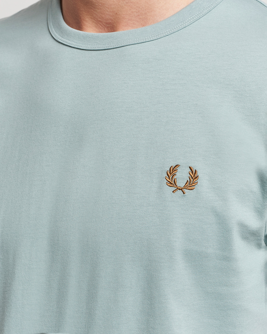 Men | T-Shirts | Fred Perry | Ringer T-Shirt Silver Blue