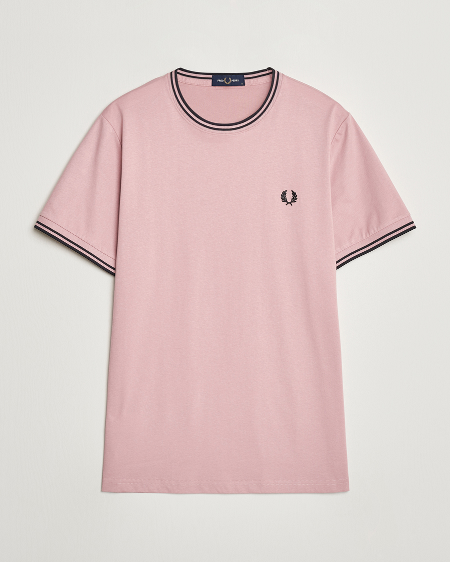 Men | T-Shirts | Fred Perry | Twin Tipped T-Shirt Dusty Rose Pink