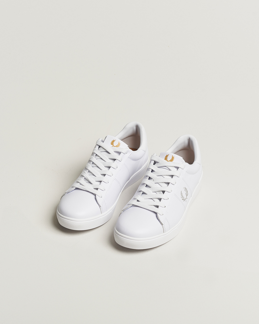 Men | Best of British | Fred Perry | Spencer Tennis Leather Sneaker White