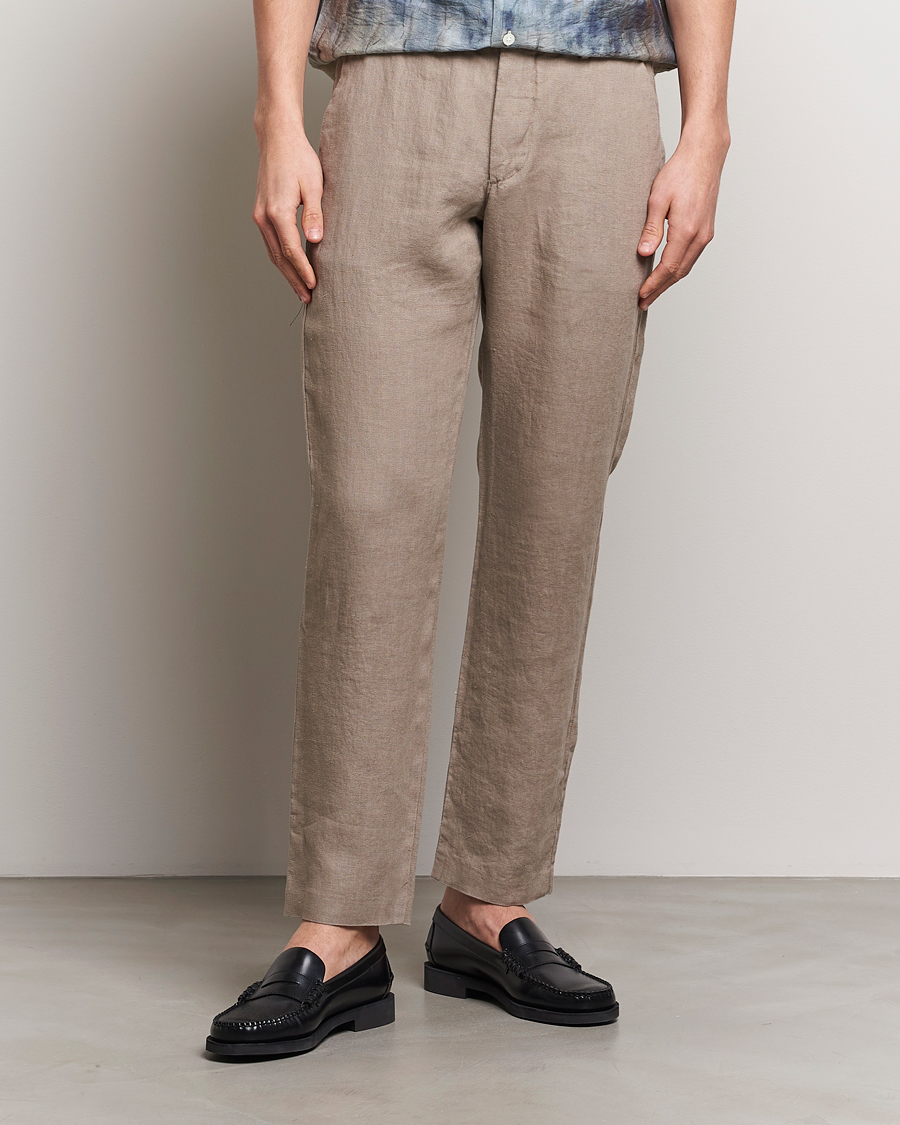 Men | Linen Trousers | NN07 | Theo Linen Trousers Greige