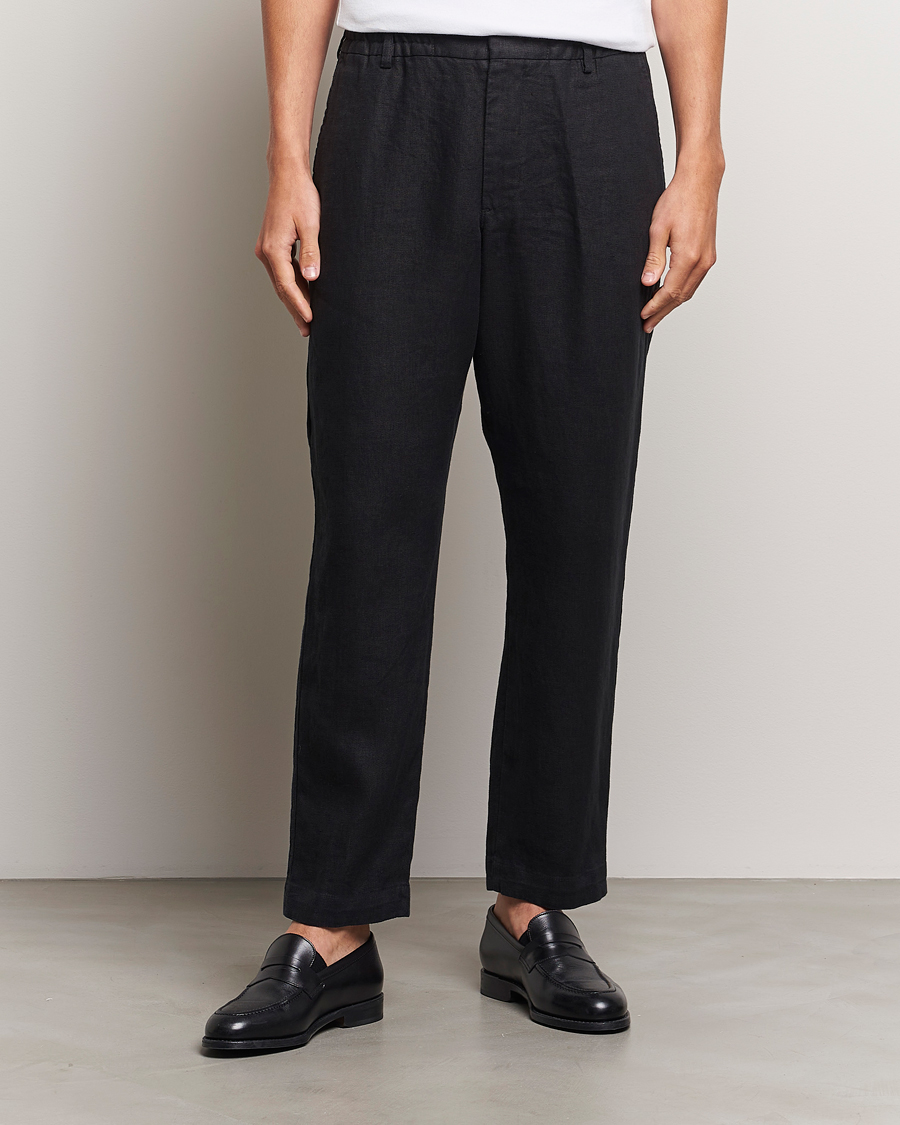 Men |  | NN07 | Billie Linen Drawstring Trousers Black