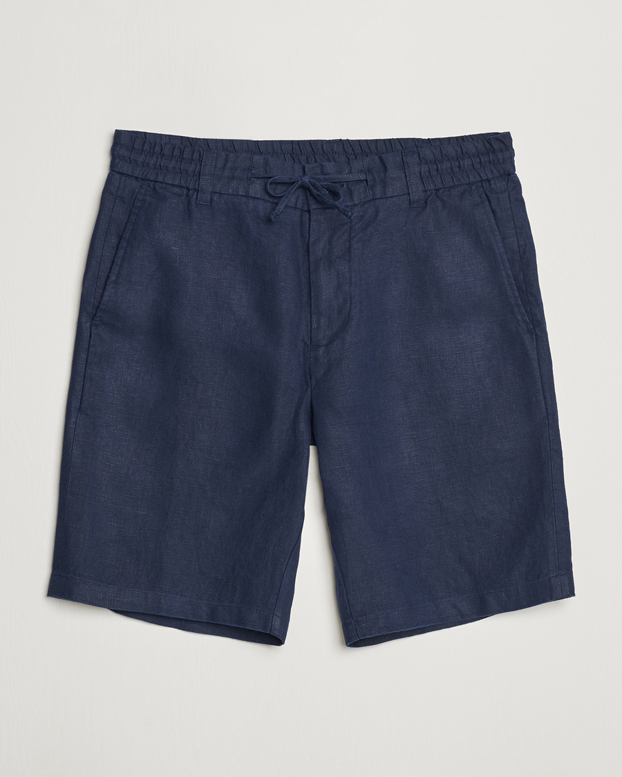 Men | Shorts | NN07 | Seb Linen Drawstring Shorts Navy Blue