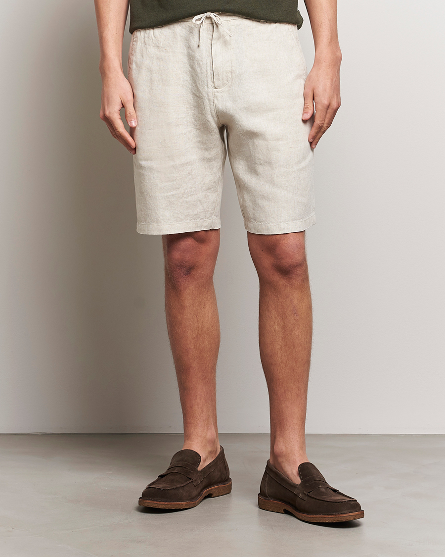 Men | New product images | NN07 | Seb Linen Drawstring Shorts Oat