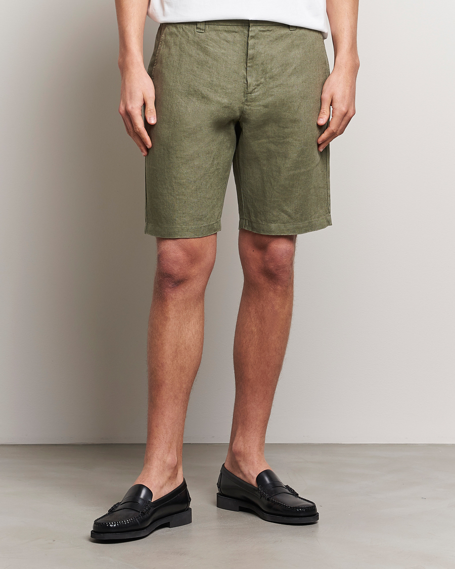 Men | New product images | NN07 | Crown Linen Shorts Lichten Green
