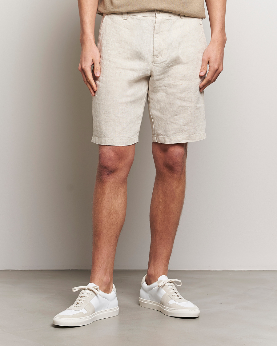 Men | Linen Shorts | NN07 | Crown Linen Shorts Oat