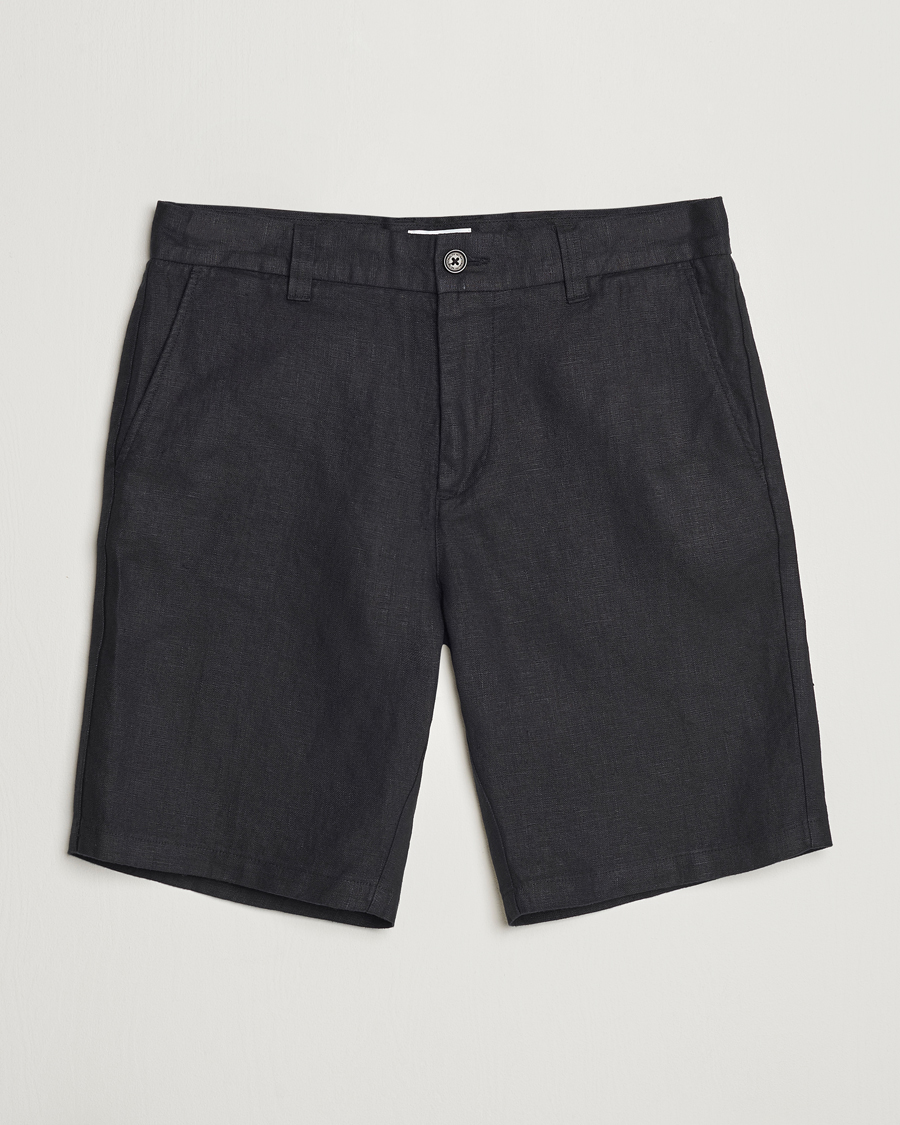 Men | Shorts | NN07 | Crown Linen Shorts Black